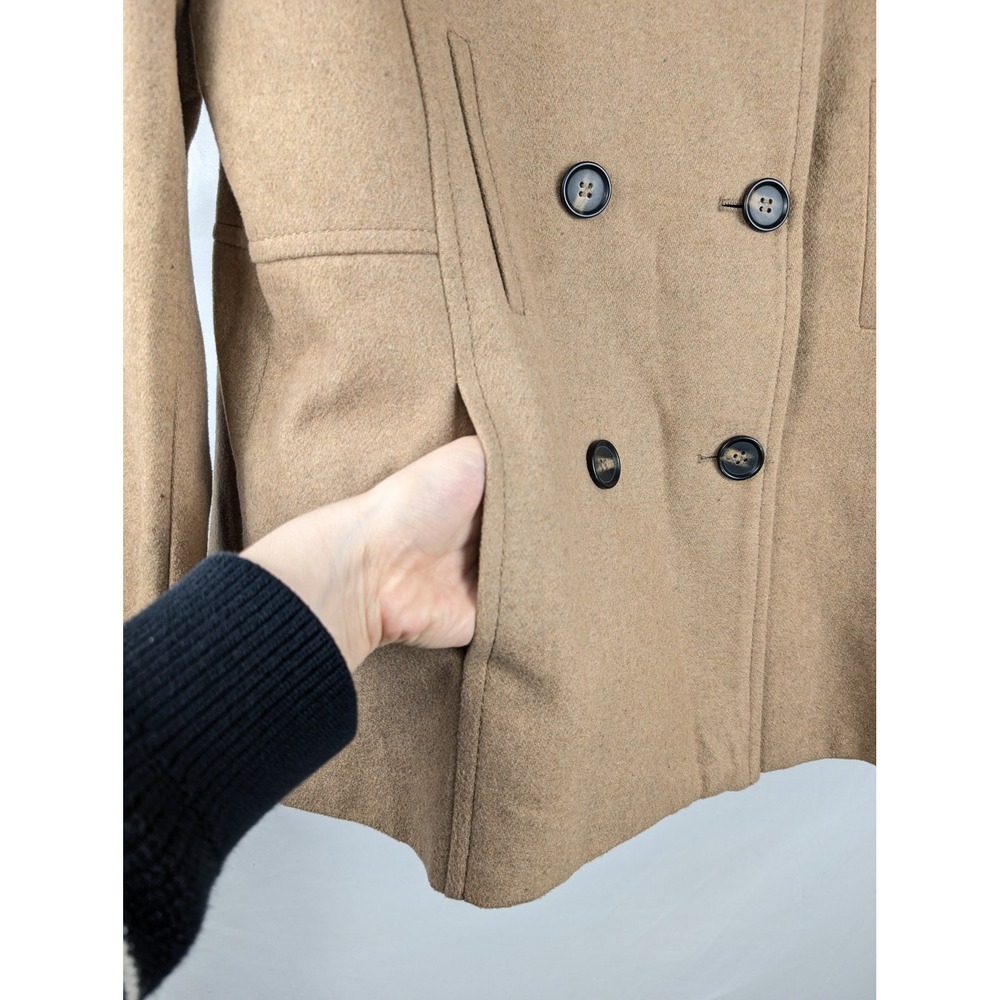 Thread Supply Camel Double Breasted Wool Peacoat … - image 5